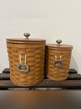 2004 Longaberger Basket Canister Set of 2